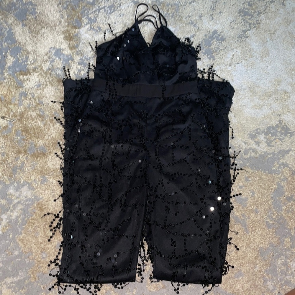 Woman’s Sequins PrettyLittleThing Party Jumpsuit in Black